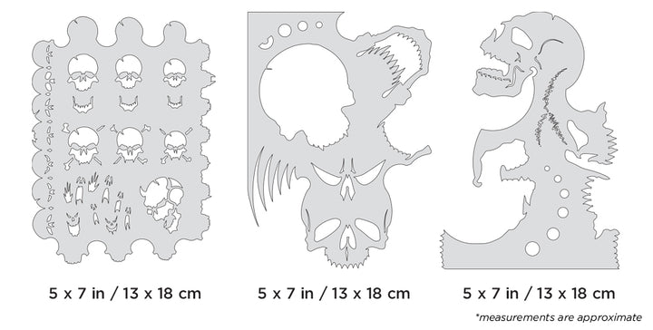 IWATA Artool Skullmaster Mini Series Set Freehand Airbrush Template by Craig Fraser | 758240038306