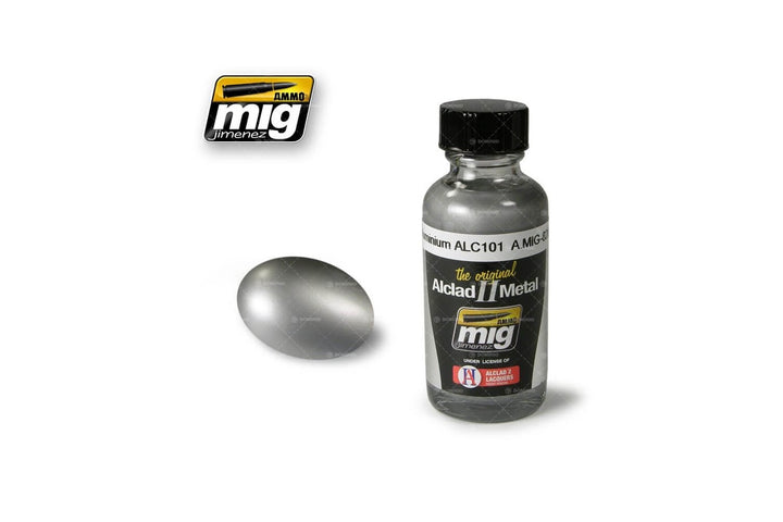 Ammo Mig Aluminium Alclad Metallic Paint ALC101, 30ml | 8432074082019