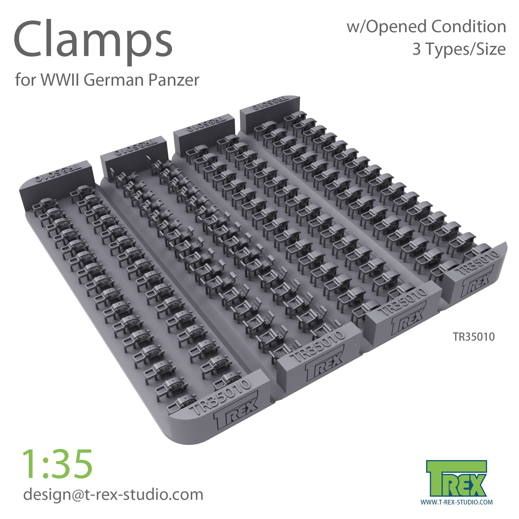 T-Rex Studio 1/35 Clamps for German Panzer Set 1 | 6973984750107
