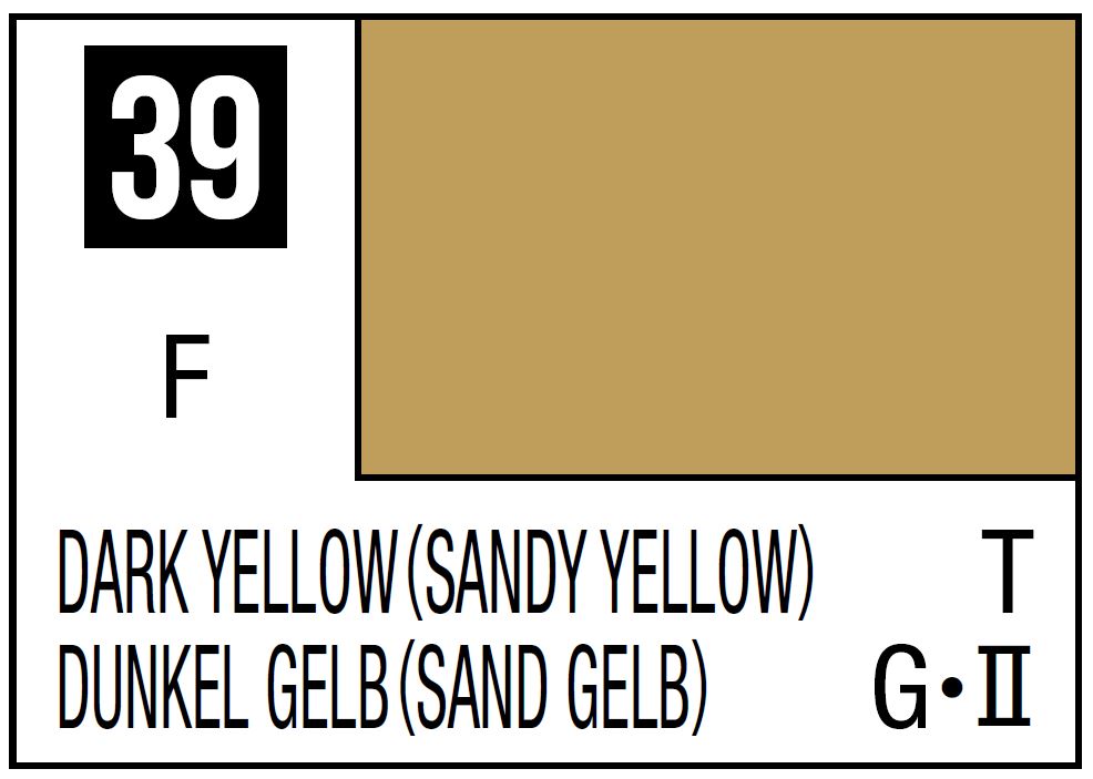 Mr Hobby Mr. Color 39 - Flat Dark Yellow - Sandy Yellow - 10ml | 4973028535976