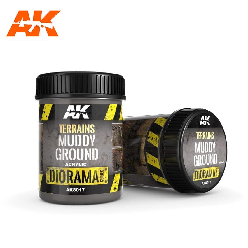 AK Interactive Terrains Muddy Ground - 250ml (Acrylic) | 8436564920997