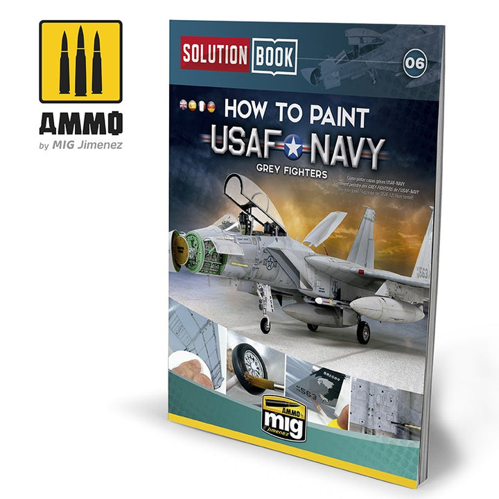 Ammo Mig How To Paint USAF Navy Grey Fighters - Solution Book (Multilingual) | 8432074065098