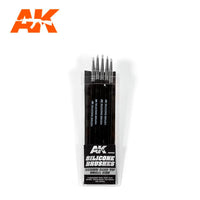 AK Interactive Silicone Brushes Medium Hard Tip, Small - 5Pk | 8435568306943