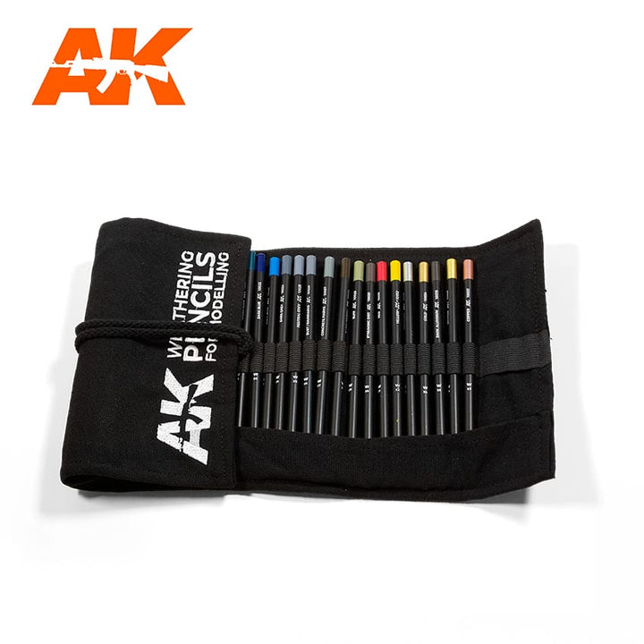 AK Interactive Weathering Pencil Full Range Cloth Case (All 37 Colours) | 8435568309296