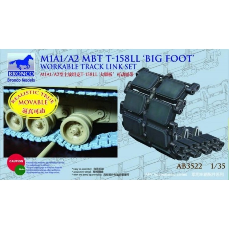 Bronco Models 1/35 M1A1/A2 MBT T-158LL Big Foot Workable Track Link Set | 4544032672812