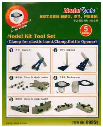 Master Tools Model Kit Tool Set (Clamp for Elastic Band, Clamp, Bottle Opener) | 9580208099514