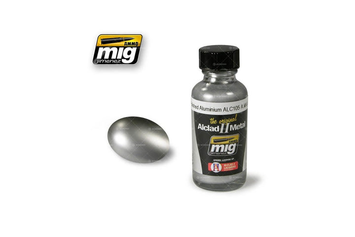 Ammo Mig Polished Aluminium Alclad Metallic Paint ALC105, 30ml | 8432074082040