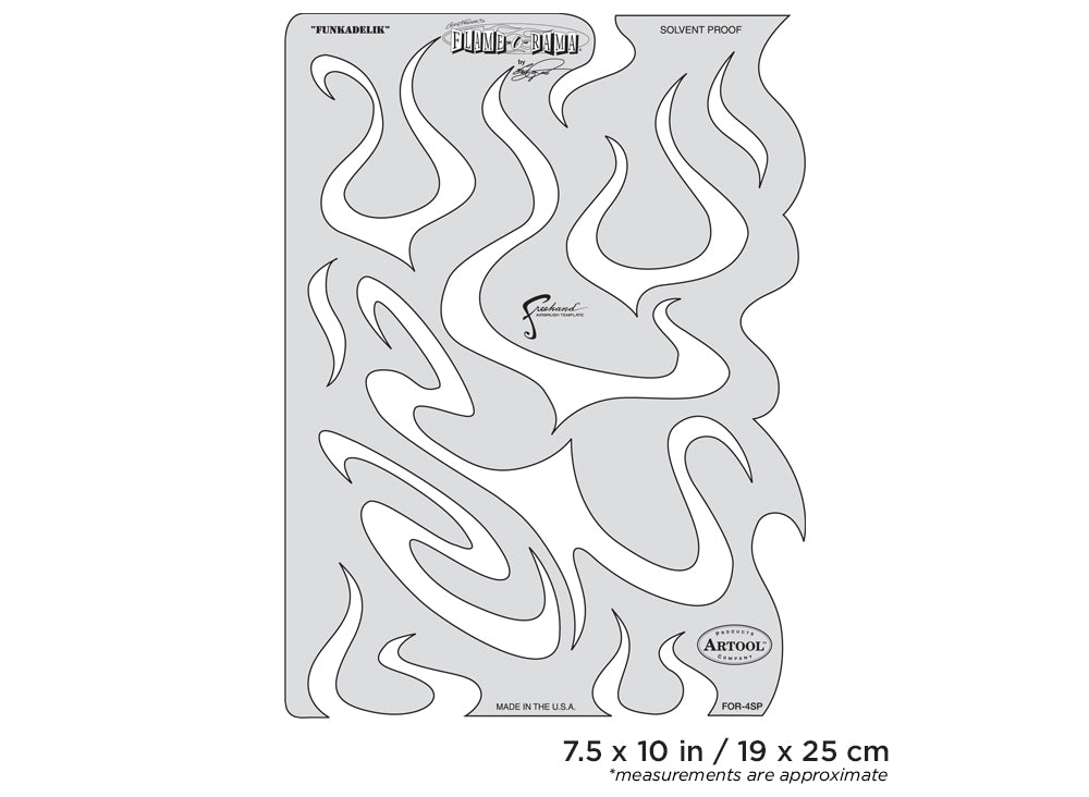 IWATA Artool Freehand Airbrush Templates Flame-o-rama Funkadelik by Craig Fraser | 758240038238