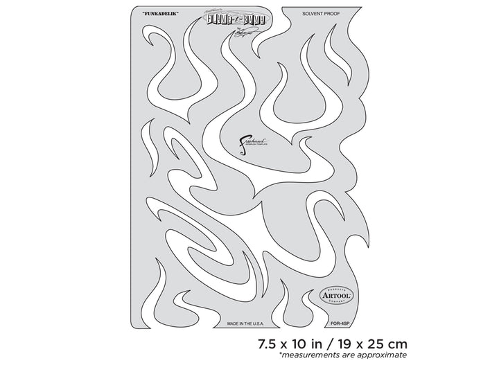 IWATA Artool Freehand Airbrush Templates Flame-o-rama Funkadelik by Craig Fraser | 758240038238