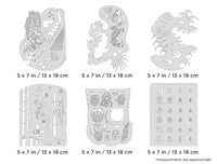 IWATA Artool Kanji Master Mini Series Set Freehand Airbrush Template by Dennis Mathewson | 758240138563