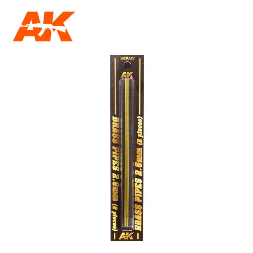 AK Interactive BRASS PIPES 2.6mm, 2 units | 8435568307278