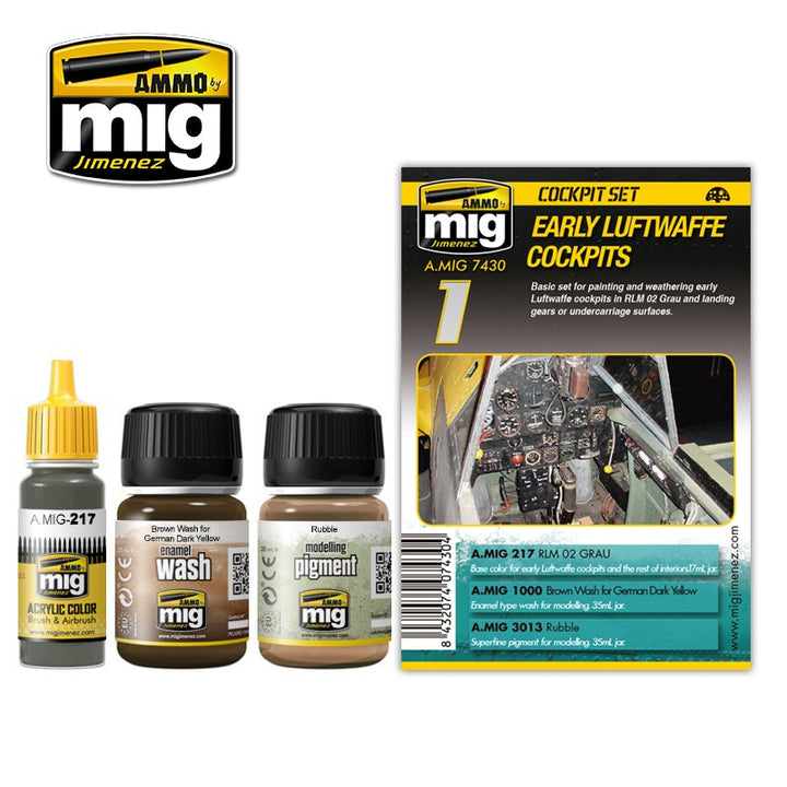 Ammo Mig Early Luftwaffe Cockpit Weathering Set | 8432074074304