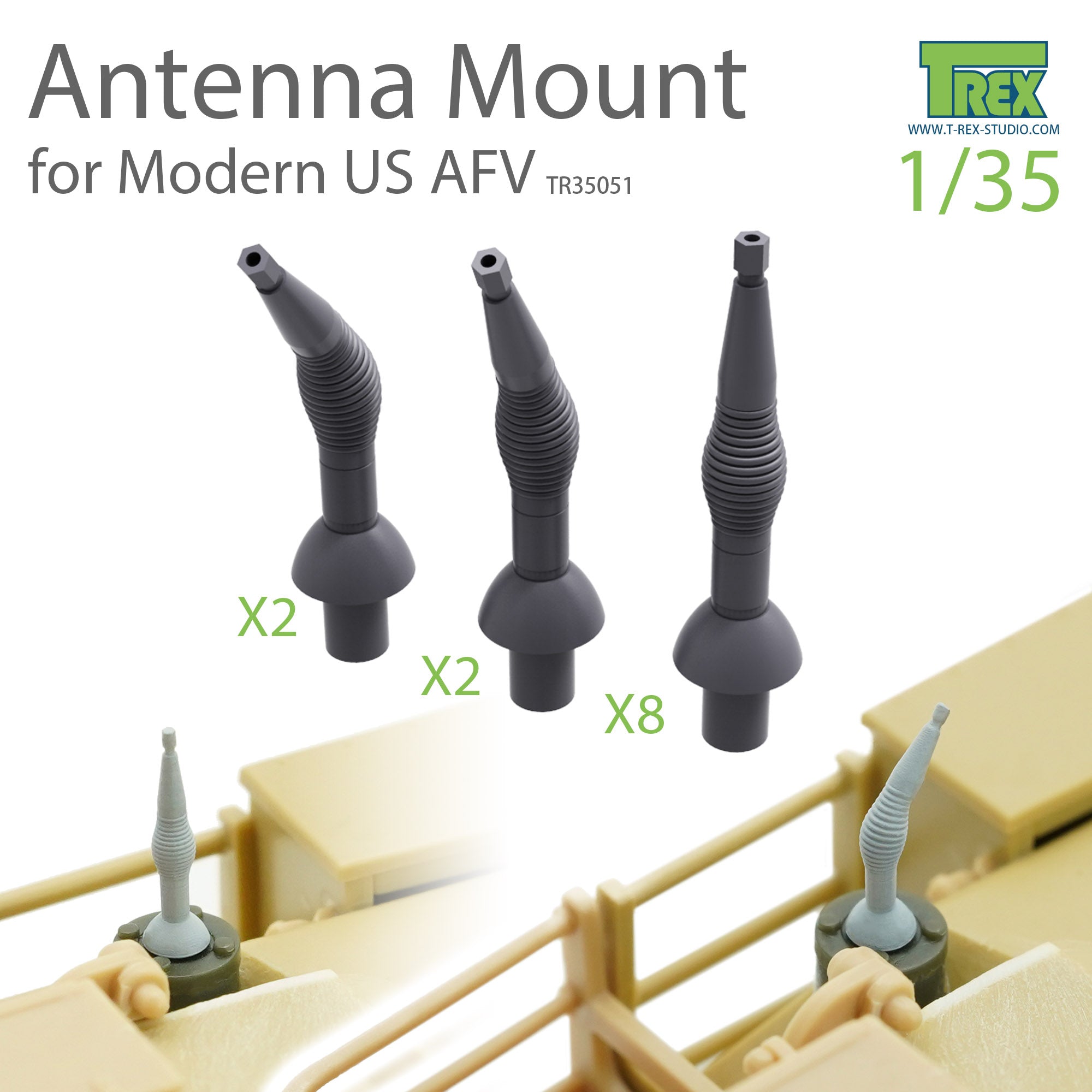 T-Rex Studio 1/35 Antenna Mount Set for Modern US AFV | 6973984750725