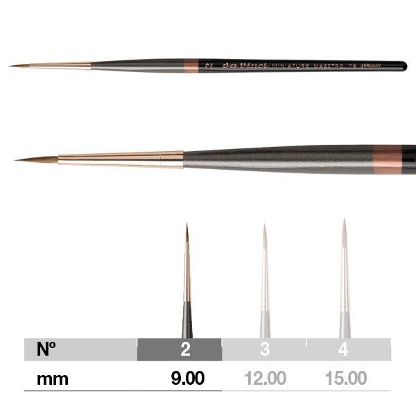 Da Vinci Miniature Maestro Series 76 Brush - Pointed, Short Handle, Size 2 | 4017505218355