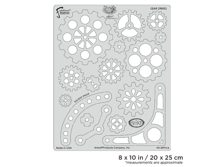 IWATA Artool Steampunk FX Gear Drives Freehand Airbrush Template by Craig Fraser | 758240150657