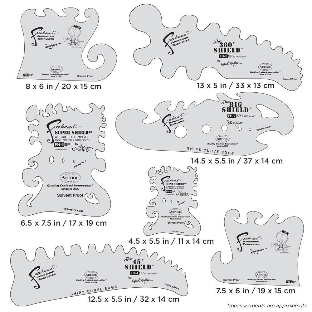 IWATA Artool The Essential Seven Set Freehand Airbrush Template | 758240003786