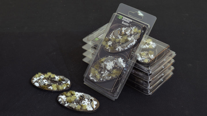 Gamers Grass Battle Ready Bases - Winter - Oval 90mm (x2) | 738956788320