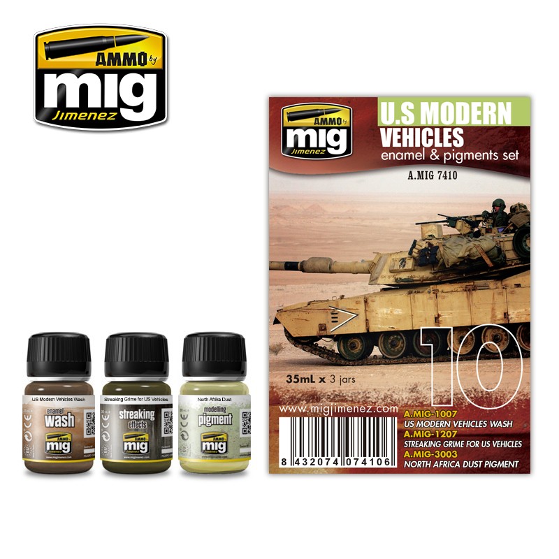 Ammo Mig US Modern Vehicles Weathering Set | 8432074074106