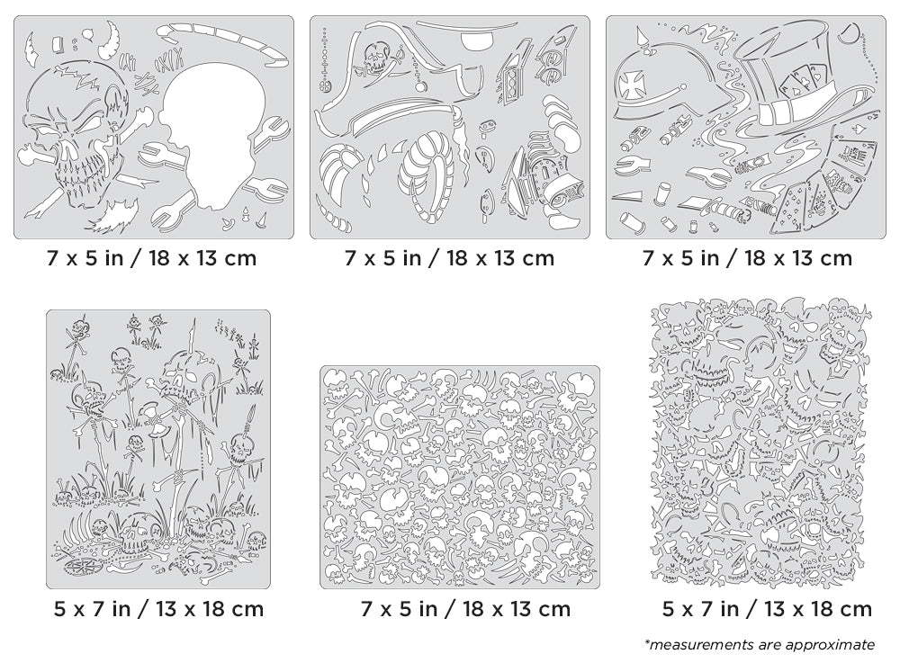 IWATA Artool Wrath of Skullmaster Mini Series Set Freehand Airbrush Template by Craig Fraser | 758240038573