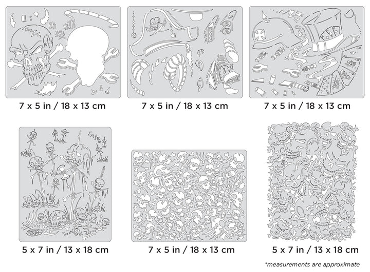 IWATA Artool Wrath of Skullmaster Mini Series Set Freehand Airbrush Template by Craig Fraser | 758240038573