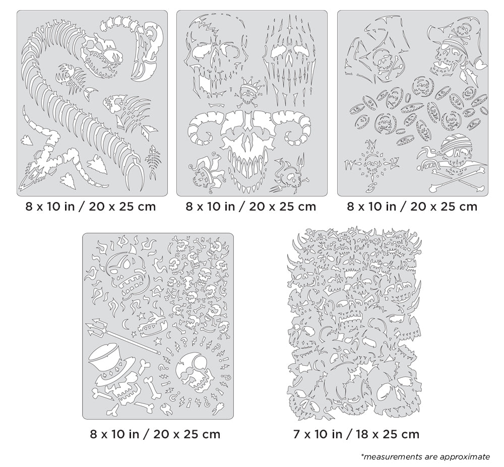 IWATA Artool Curse of Skullmaster Set Freehand Airbrush Template by Craig Fraser | 758240038184