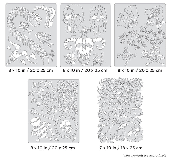 IWATA Artool Curse of Skullmaster Set Freehand Airbrush Template by Craig Fraser | 758240038184