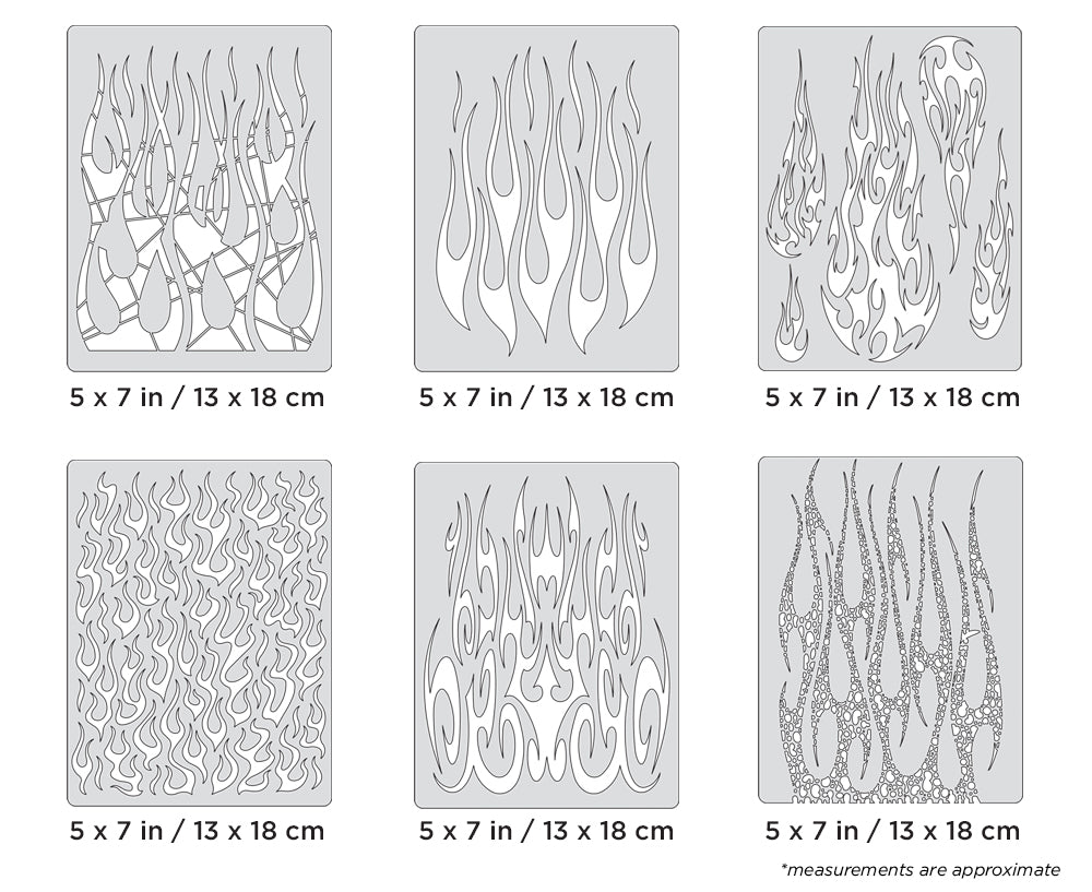 IWATA Artool Flame-o-rama 2 Mini Series Freehand Airbrush Template by Craig Fraser | 758240038498