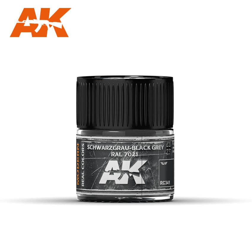 AK Interactive Real Colors Schwarzgrau-Black Grey RAL 7021 10ml | 8435568301146