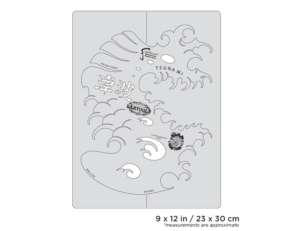 IWATA Artool Kanji Master Tsunami Freehand Airbrush Template by Dennis Mathewson | 758240138518
