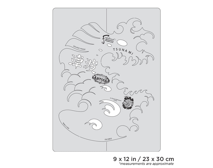 IWATA Artool Kanji Master Tsunami Freehand Airbrush Template by Dennis Mathewson | 758240138518