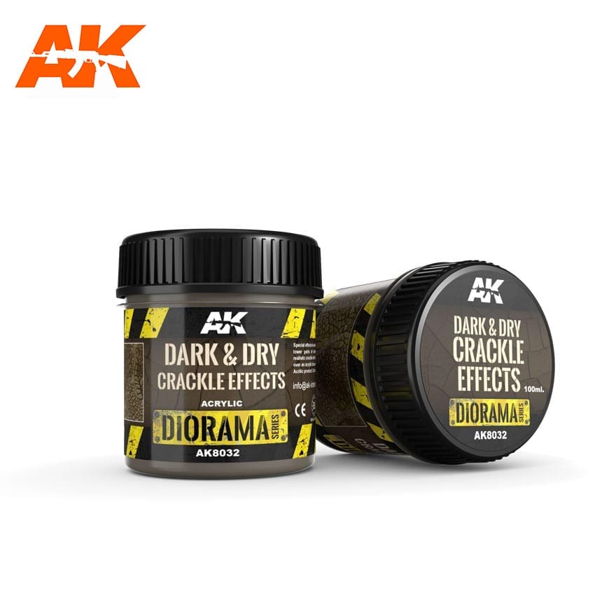 AK Interactive Dark & Dry Crackle Effects - 100ml (Acrylic) | 8436564921147