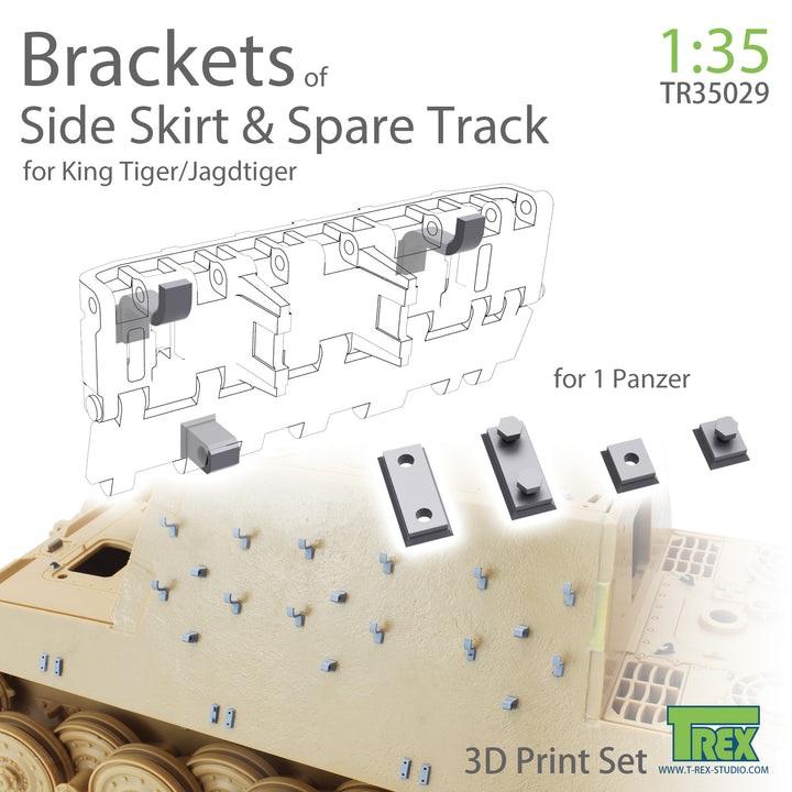 T-Rex Studio 1/35 Brackets of Side Skirt & Spare Track for KingTiger/Jagdtiger | 6973984750329