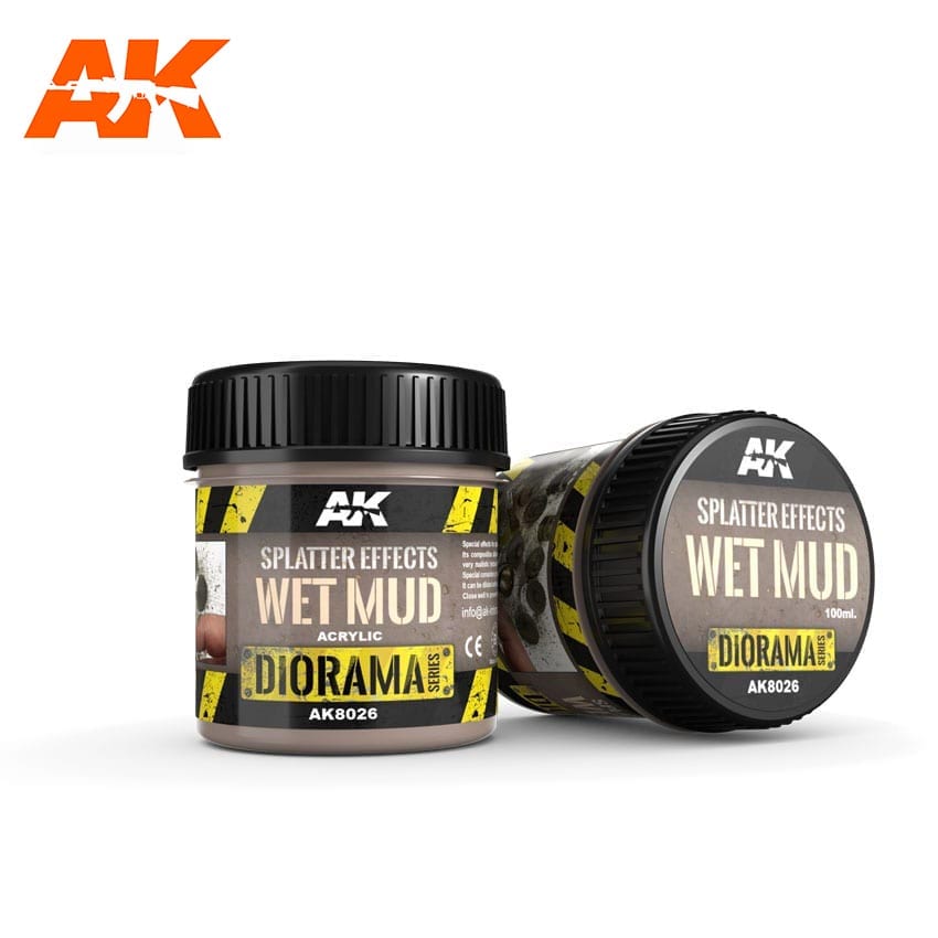 AK Interactive Splatter Effects Wet Mud - 100ml - Base Product (Acrylic) | 8436564921086