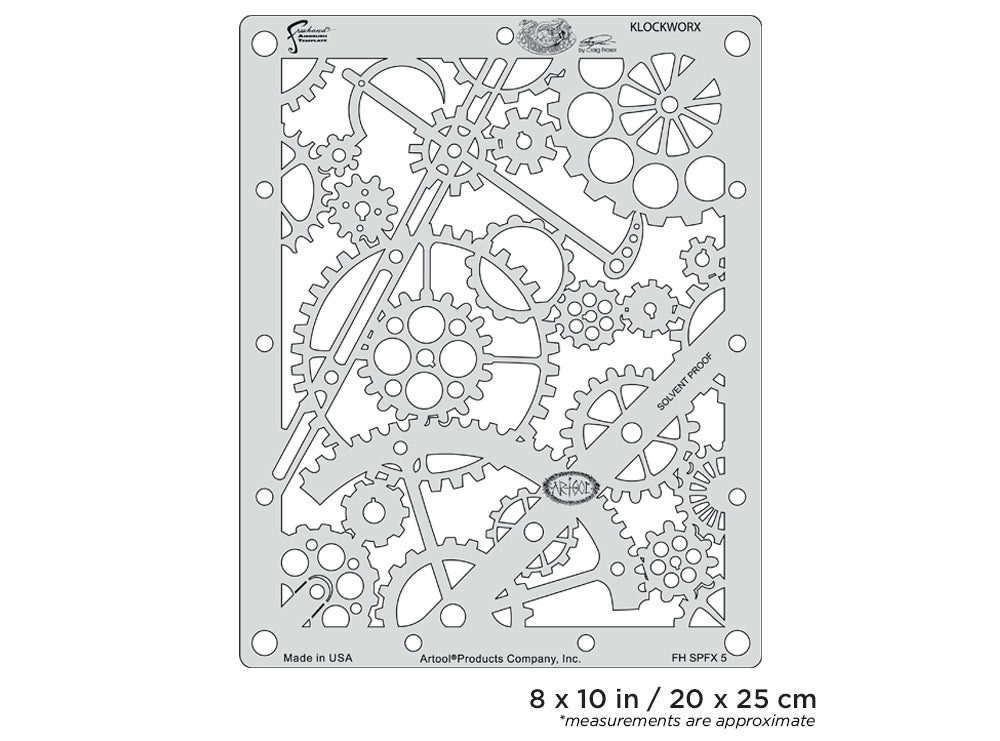 IWATA Artool Steampunk FX Klockworx Freehand Airbrush Template by Craig Fraser | 758240150640