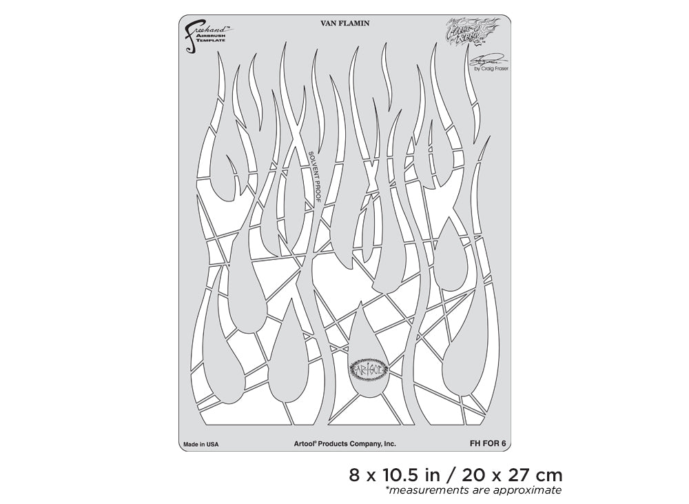 IWATA Artool Flame-o-rama 2 Van Flamin Freehand Airbrush Template by Craig Fraser | 758240038429