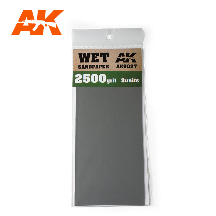 AK Interactive Wet Sandpaper 2500 Grit. 3 units | 8435568305427