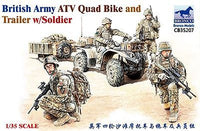 Bronco Models 1/35 British Army ATV Quad Bike and Trailer Military Vehicle w/ Soldier Figure | 6970162330601