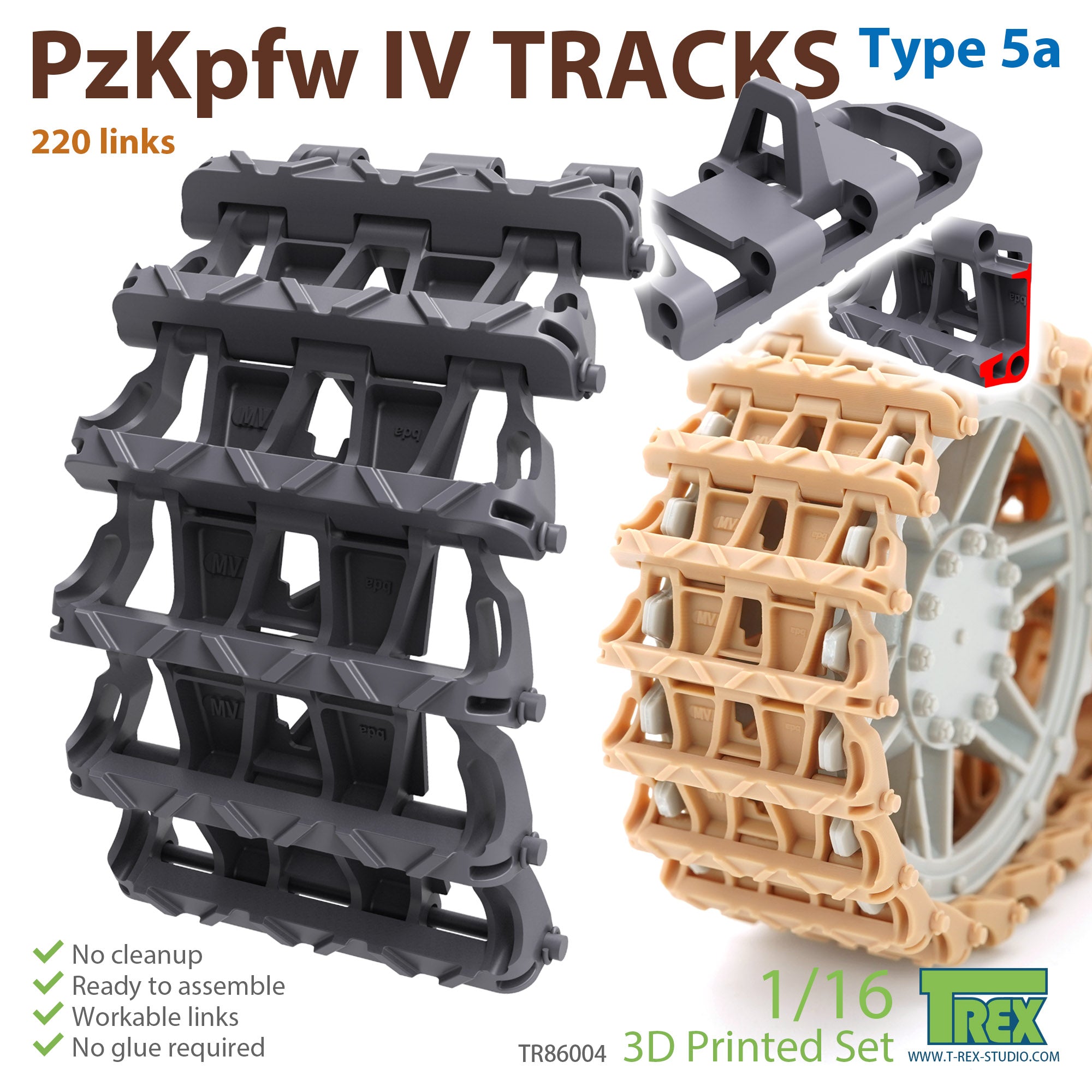 T-Rex Studio 1/16 PzKpfw.III/IV Tracks Type 5a | 6973984751234