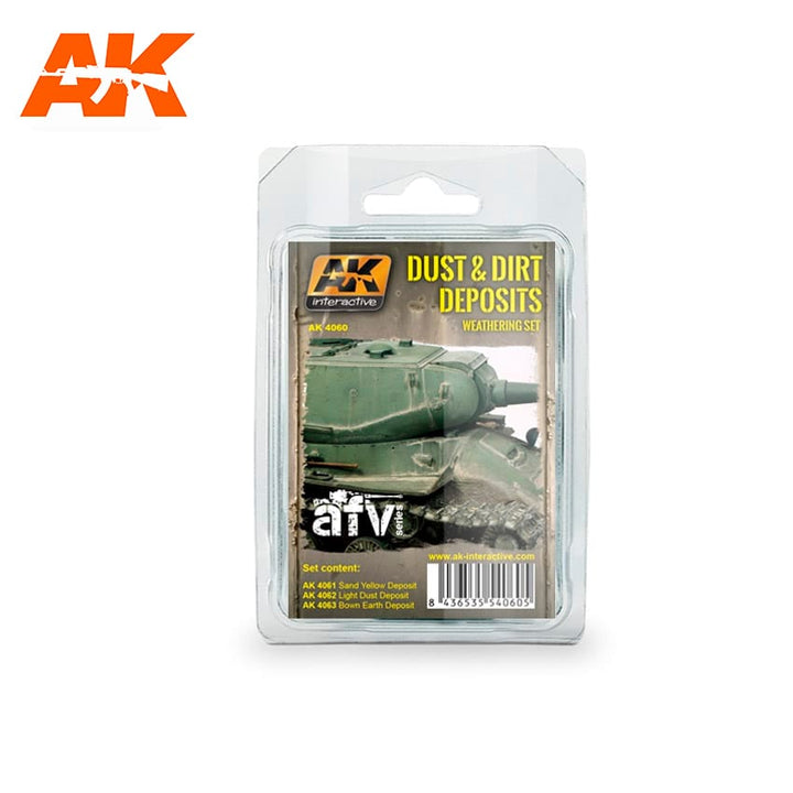 AK Interactive Dust And Dirt Deposits Weathering Set | 8436535575102