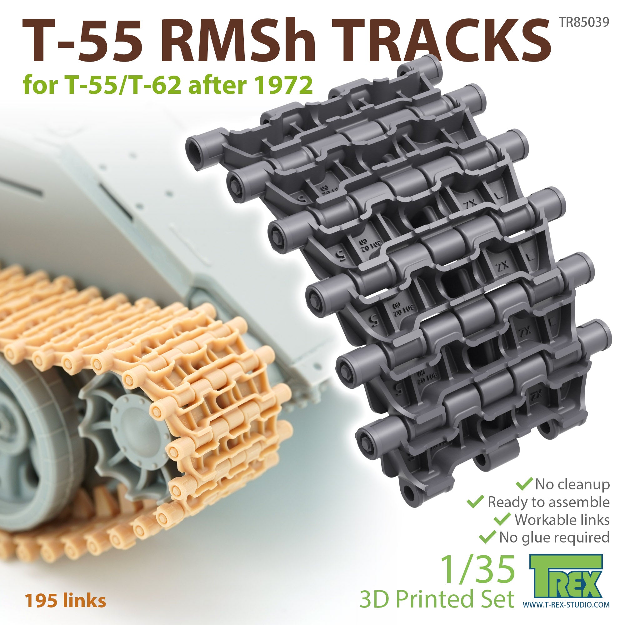 T-Rex Studio 1/35 T-55 RMSh Tracks for T-55/T-62 After 1972 | 6973984751418