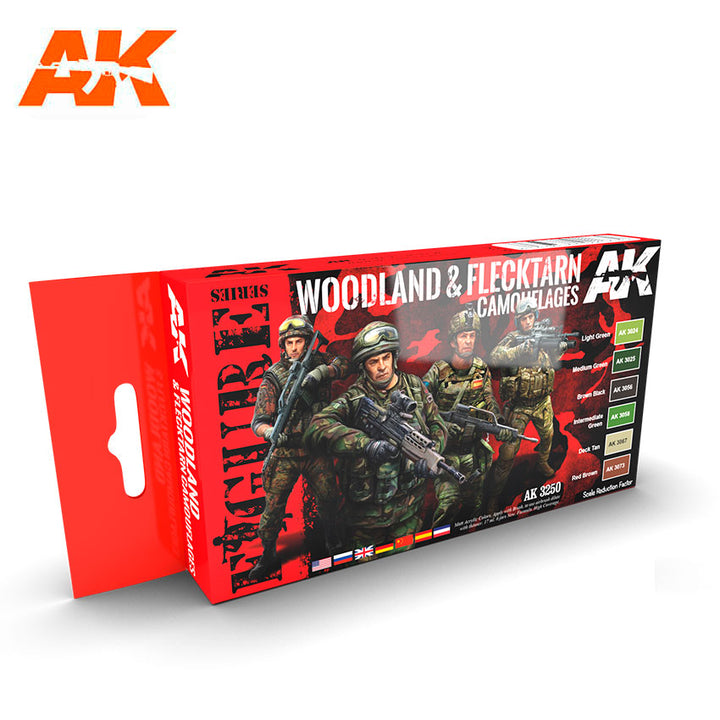 AK Interactive Woodland And Flecktarn Modern Camouflages | 8436564921680