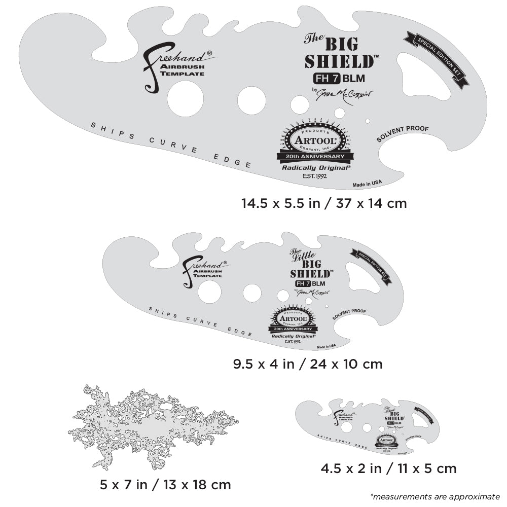 IWATA Artool The Big Shield Special Edition Set Freehand Airbrush Template by Gabe McCubbin | 758240003182