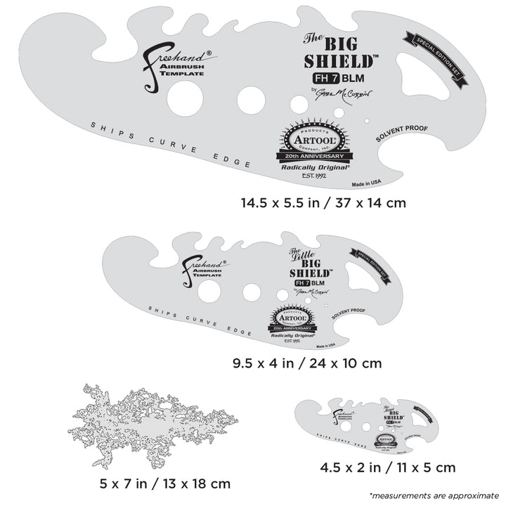 IWATA Artool The Big Shield Special Edition Set Freehand Airbrush Template by Gabe McCubbin | 758240003182
