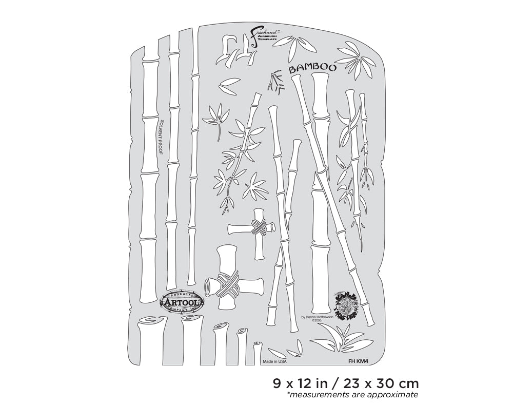 IWATA Artool Kanji Master Bamboo Freehand Airbrush Template by Dennis Mathewson | 758240138525
