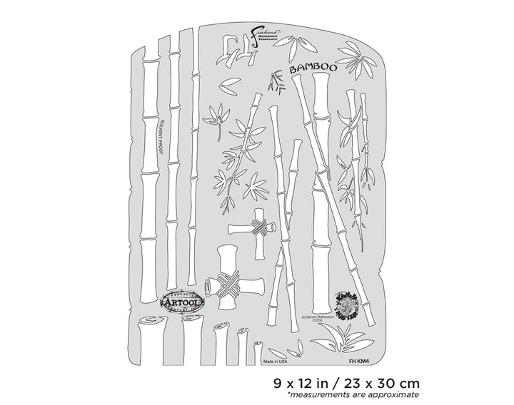 IWATA Artool Kanji Master Bamboo Freehand Airbrush Template by Dennis Mathewson | 758240138525