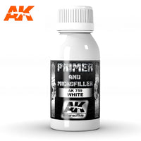 AK Interactive White Primer and Microfiller 100ml | 8436535577595