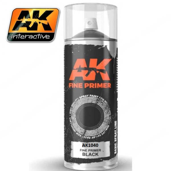 AK Interactive Fine Primer Black Spray (USA) 200ML | 8435568300453
