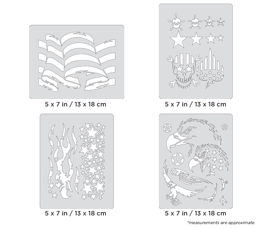 IWATA Artool Patriotica Mini Series Freehand Airbrush Template by Craig Fraser | 758240038368