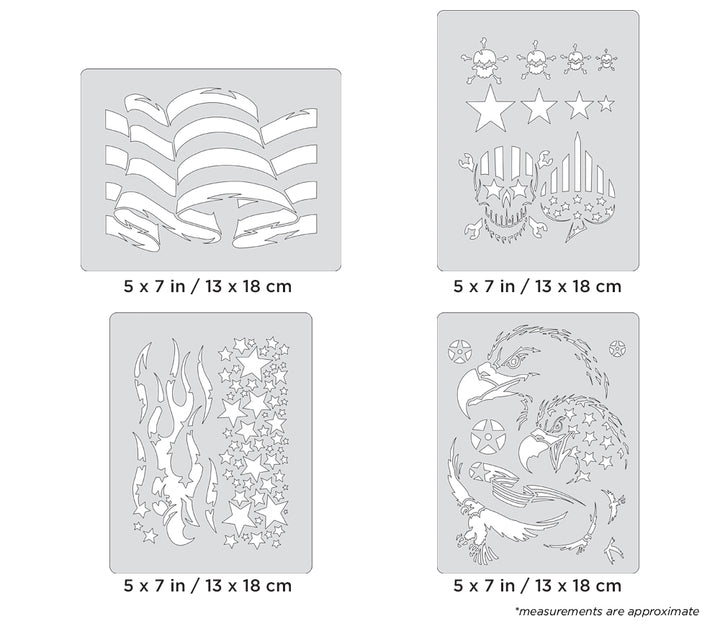 IWATA Artool Patriotica Mini Series Freehand Airbrush Template by Craig Fraser | 758240038368