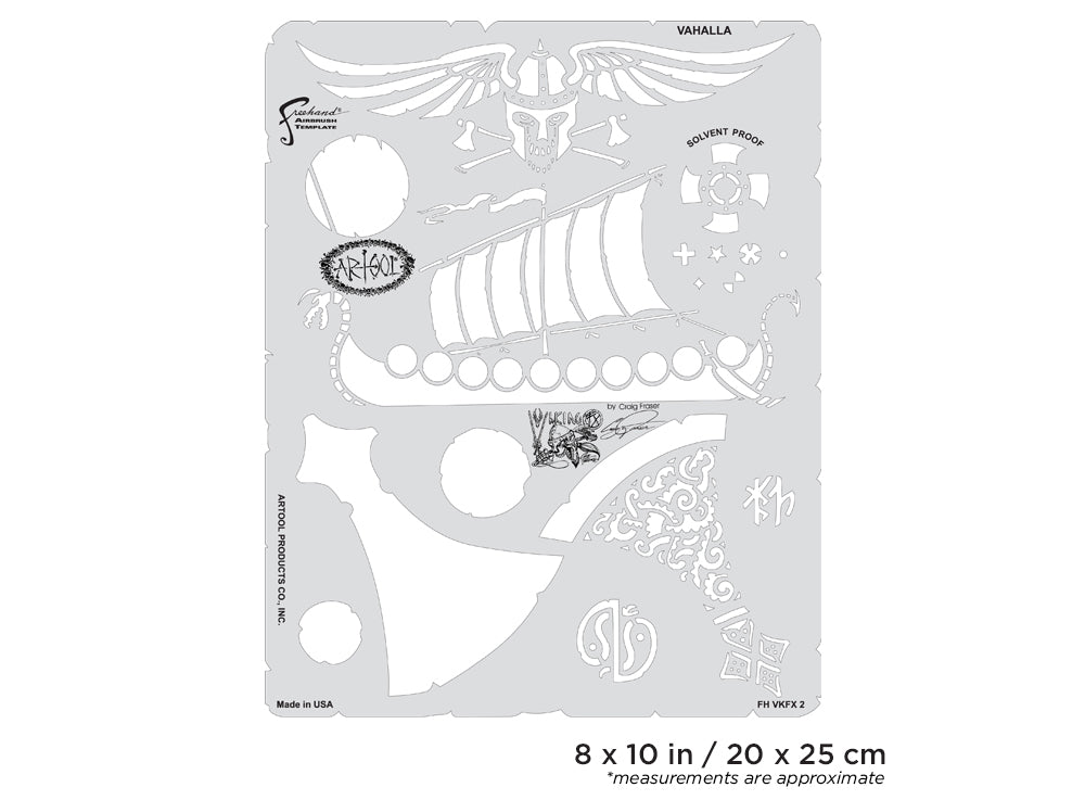 IWATA Artool Viking FX Vahalla Freehand Airbrush Template by Craig Fraser | 758240150855